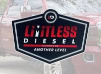 Limitless Diesel - Red/Black Logo Sticker 5x3.5"  2-Pack